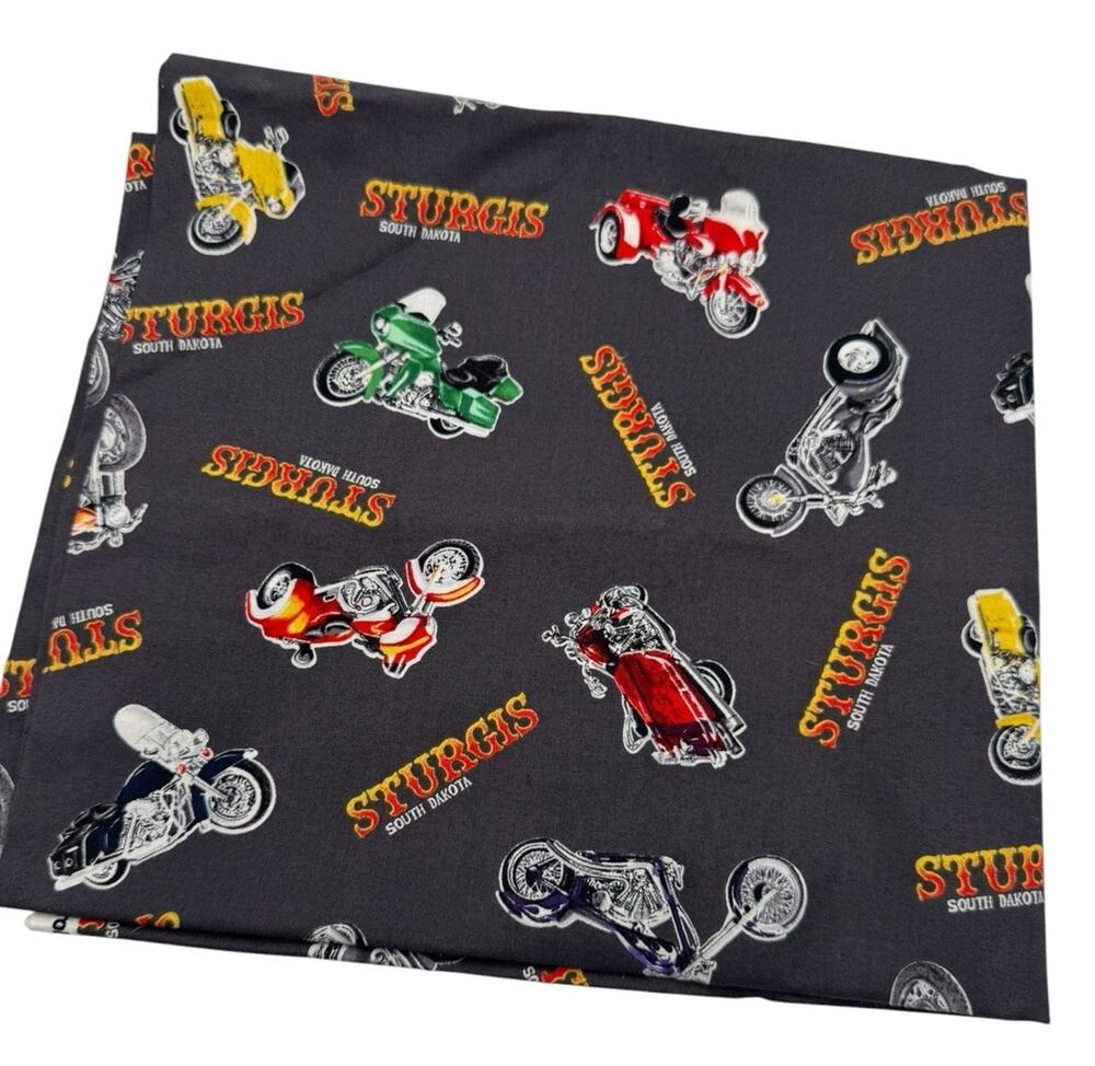 Vintage Sturgis South Dakota Quilting Fabric Motorcycles Robert Kaufman 1 Yard